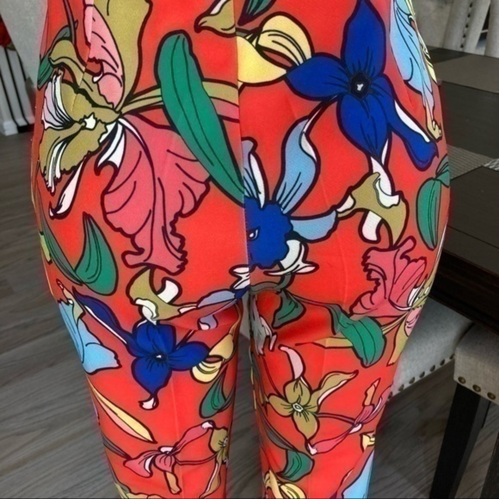 ๐ M. Mix colorful floral dress career pants 2 - Picture 5 of 12